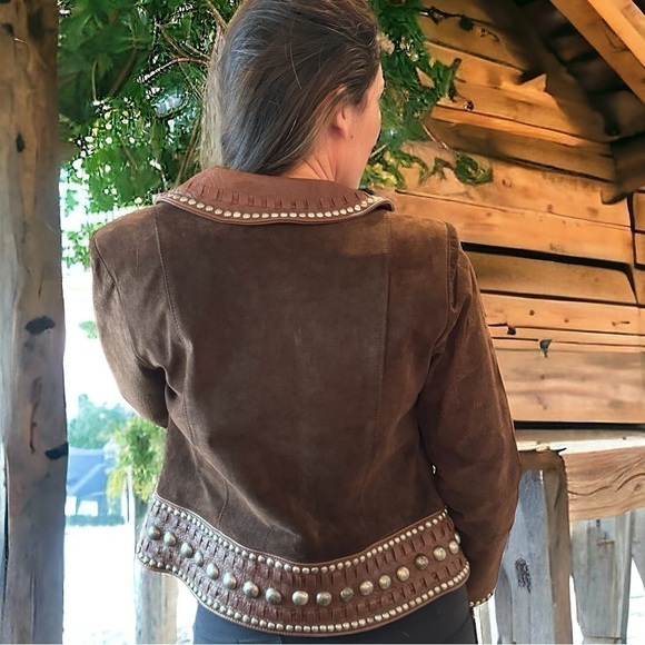 Double D Ranch leather and highly embellished jacket NWOT - Picture 4 of 16